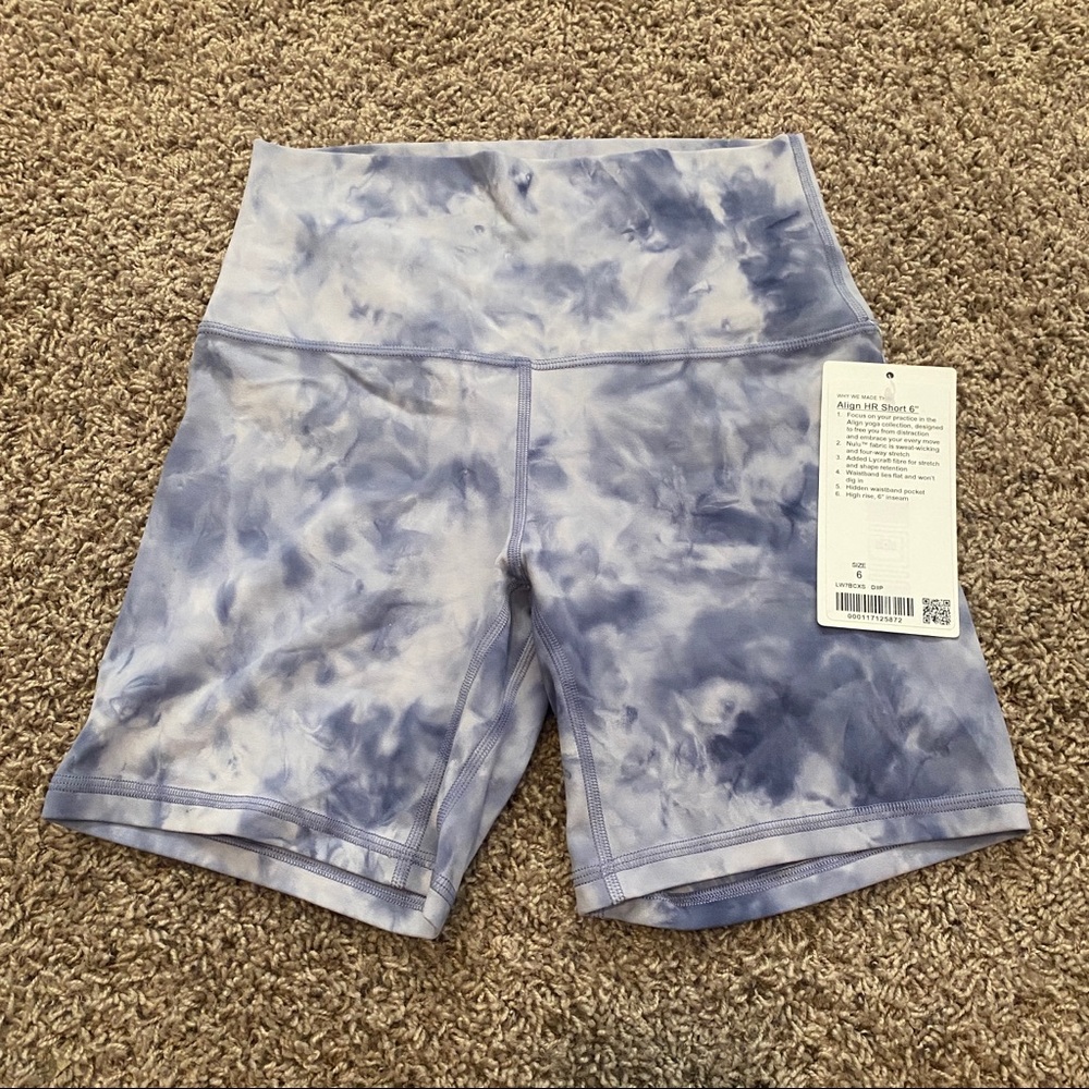 NWT Lululemon Diamond Dye Align Shorts 6” size 6